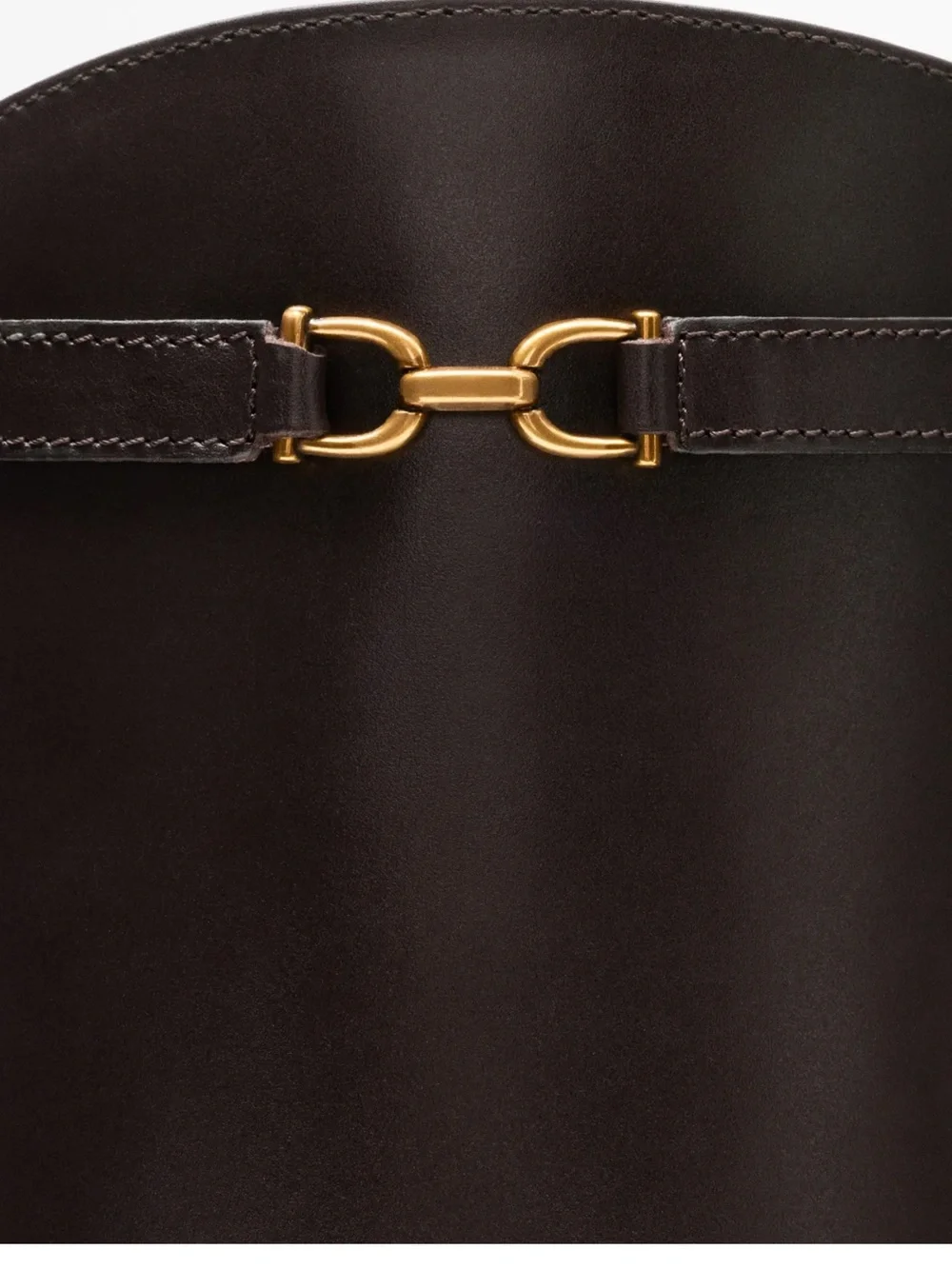 Massimo Dutti Tall Leather Riding Boots - Dark Brown